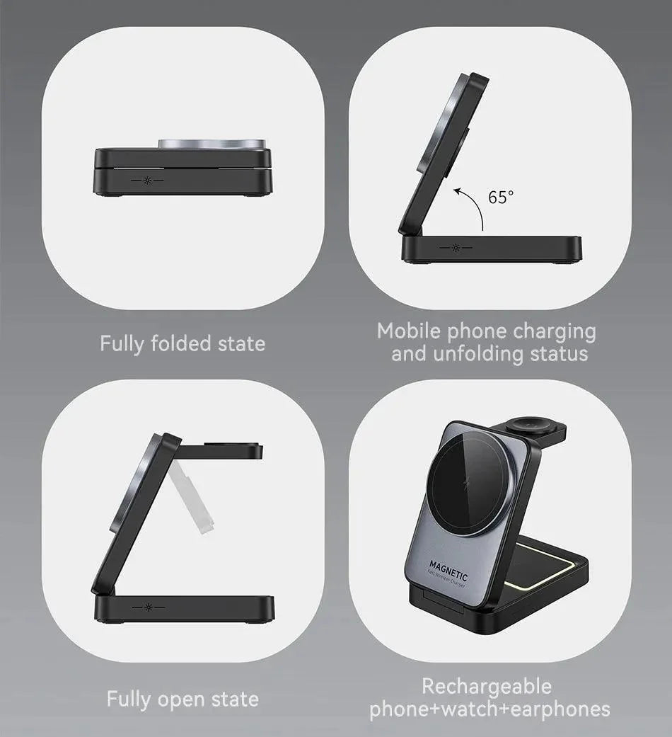 3-in-1 Foldable Wireless Charger for MagSafe